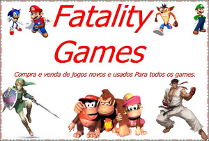 Imagem tema da fatality games escrita 'Fatality Games
          , Compra e venda de jogo novo e usados Para todos os games'