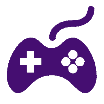 Icone de um controle de videogame que lembra os controles dos PlayStation para reprensentar venda de games e consoles 